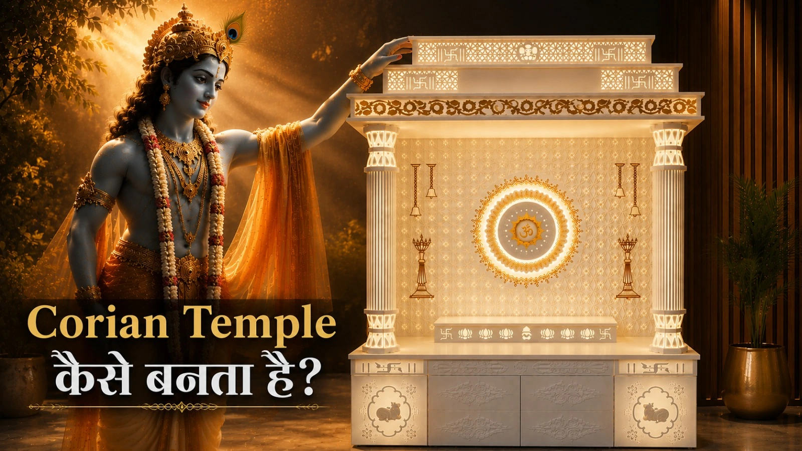 Corian Temple कैसे बनता है? जानिए Luxury Mandir बनाने की पूरी प्रक्रिया और इसमें iPure Interior Delhi की क्या भूमिका है