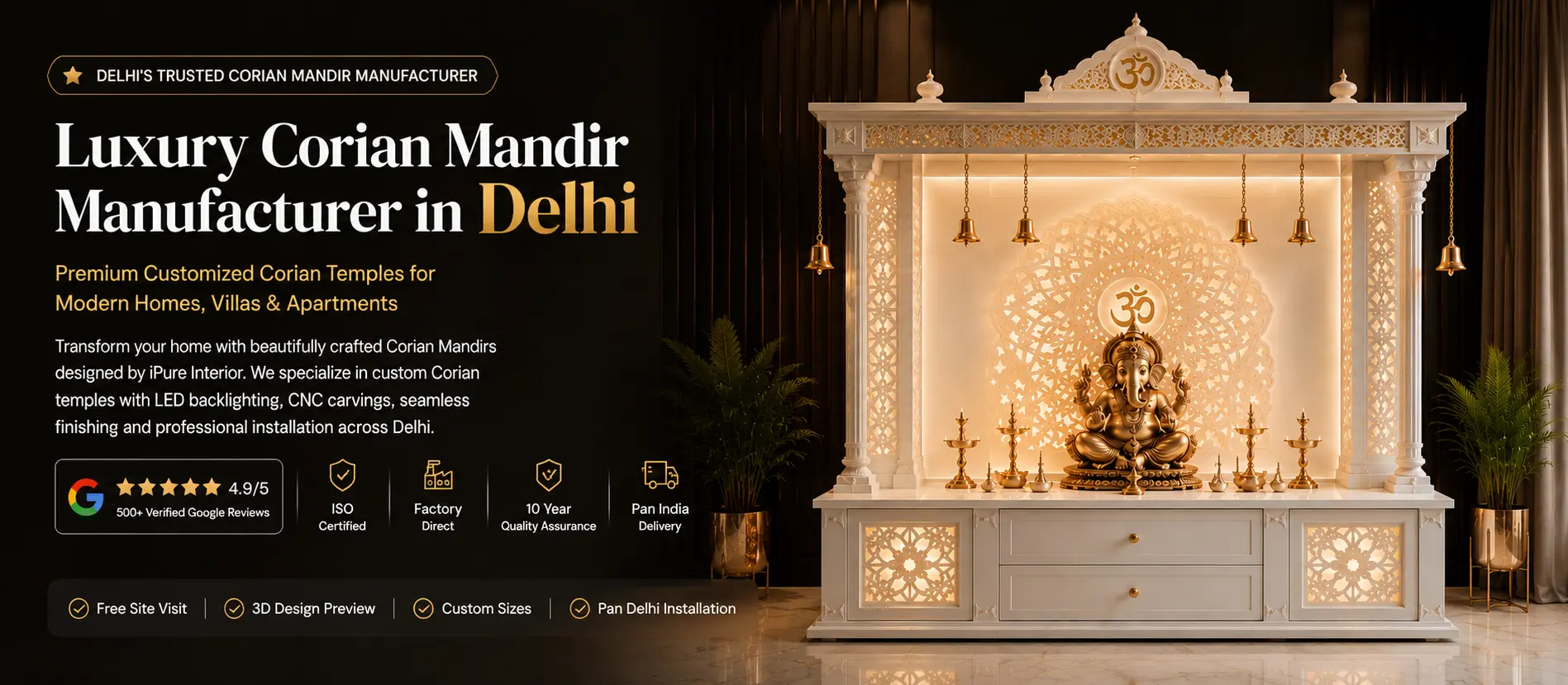 Corian Mandir Manufacturer in Delhi